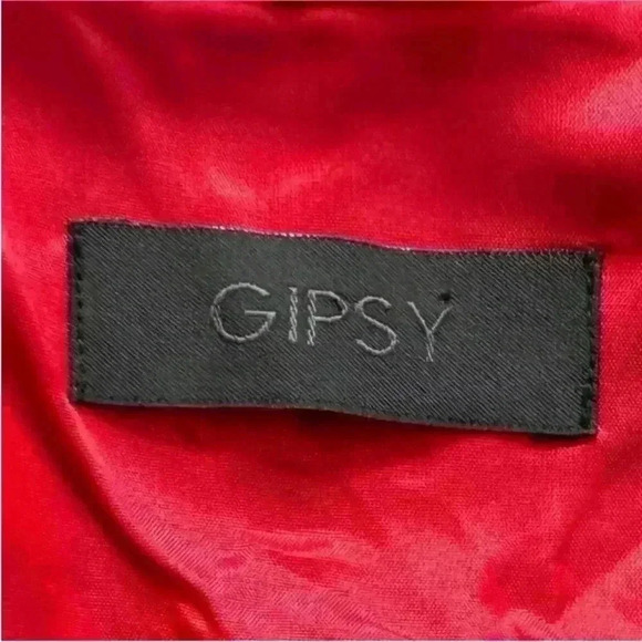 Gipsy Dark Gray Jacket With Embroidered Flowers On Collar US Size 8 Like New! - Picture 9 of 10